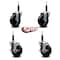 Service Caster 4'' Soft Rubber Wheel Swivel 3/4'' Expanding Stem Caster Set 2 Brakes, 4PK SCC-EX20S414-SRS-2-TLB-2-34 - alternate 3